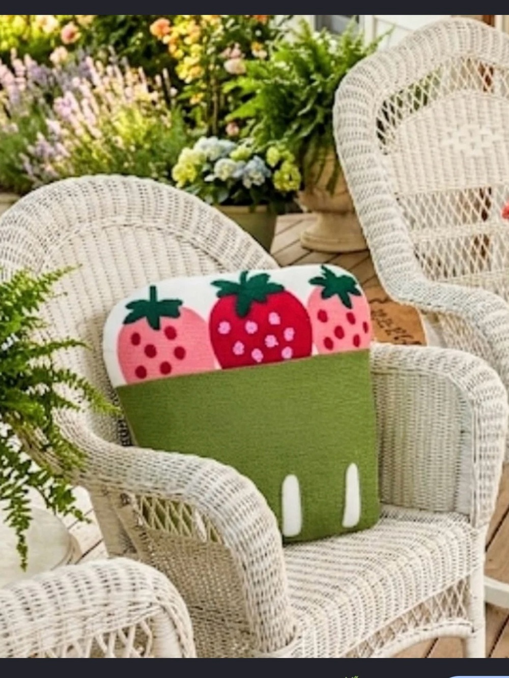Green Strawberry Decorative Throw Pillow